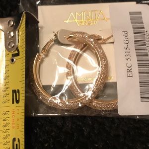 🆕 Amrita Singh Gold Crystal Mesh Hoops